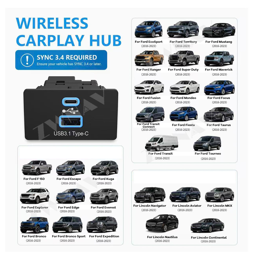Usb C Hub - Беспроводной адаптер CarPlay Android Auto для
