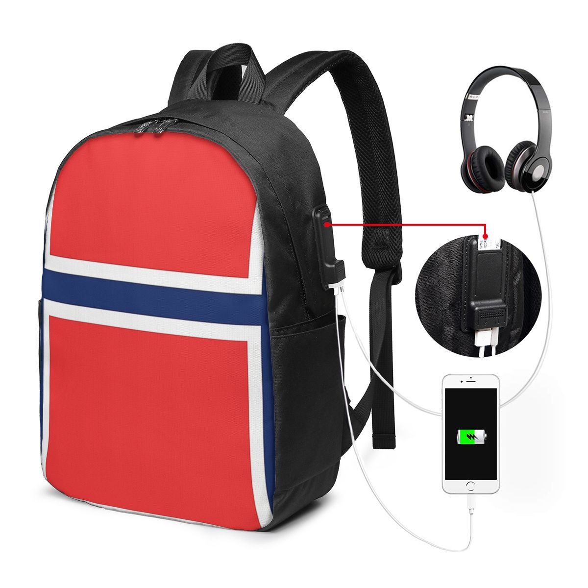 Рюкзак с флагом Норвегии, доро – обзор и цена Laptop Bag